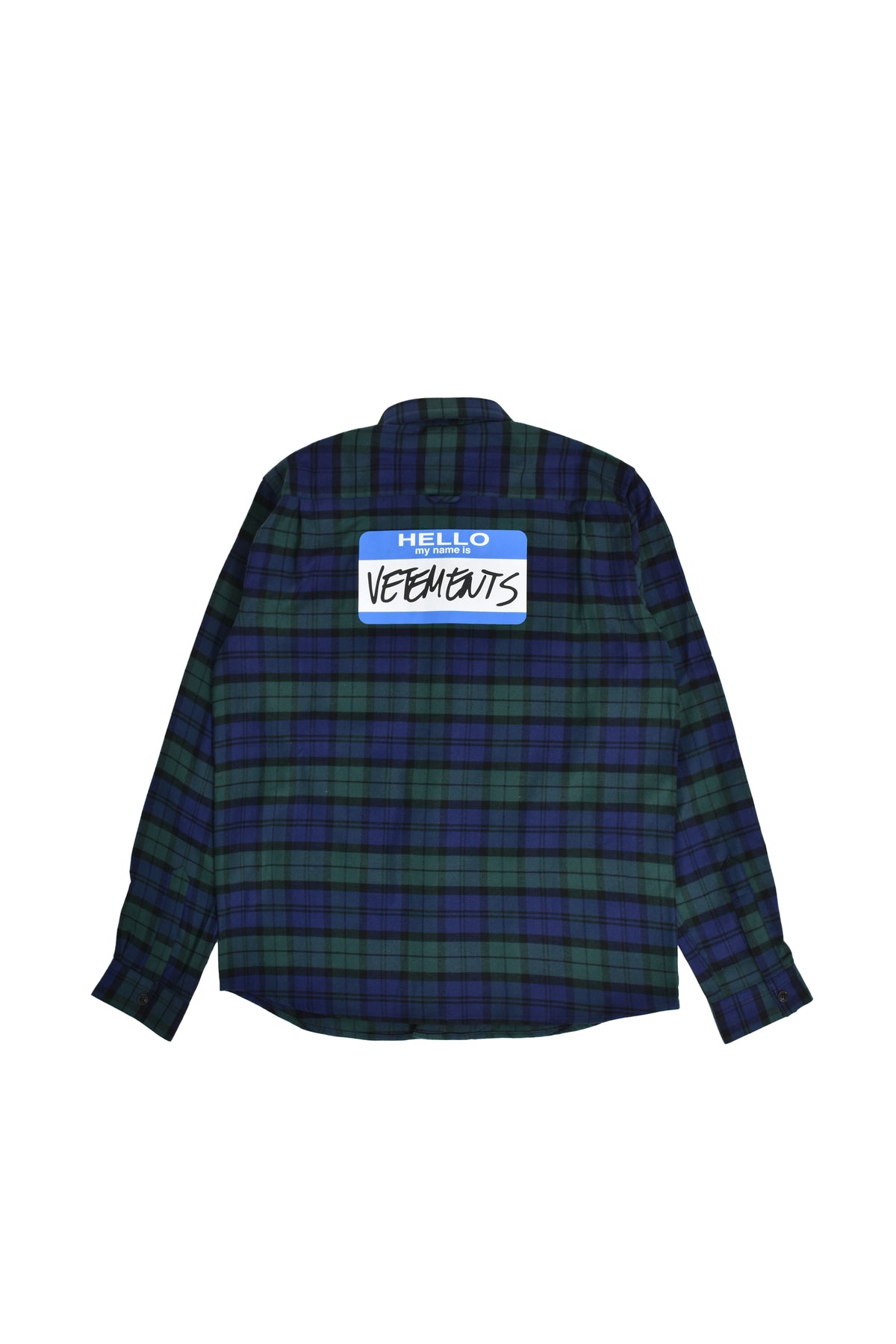 KIDS MY NAME IS VETEMENTS FLANNEL SHIRT / NVY