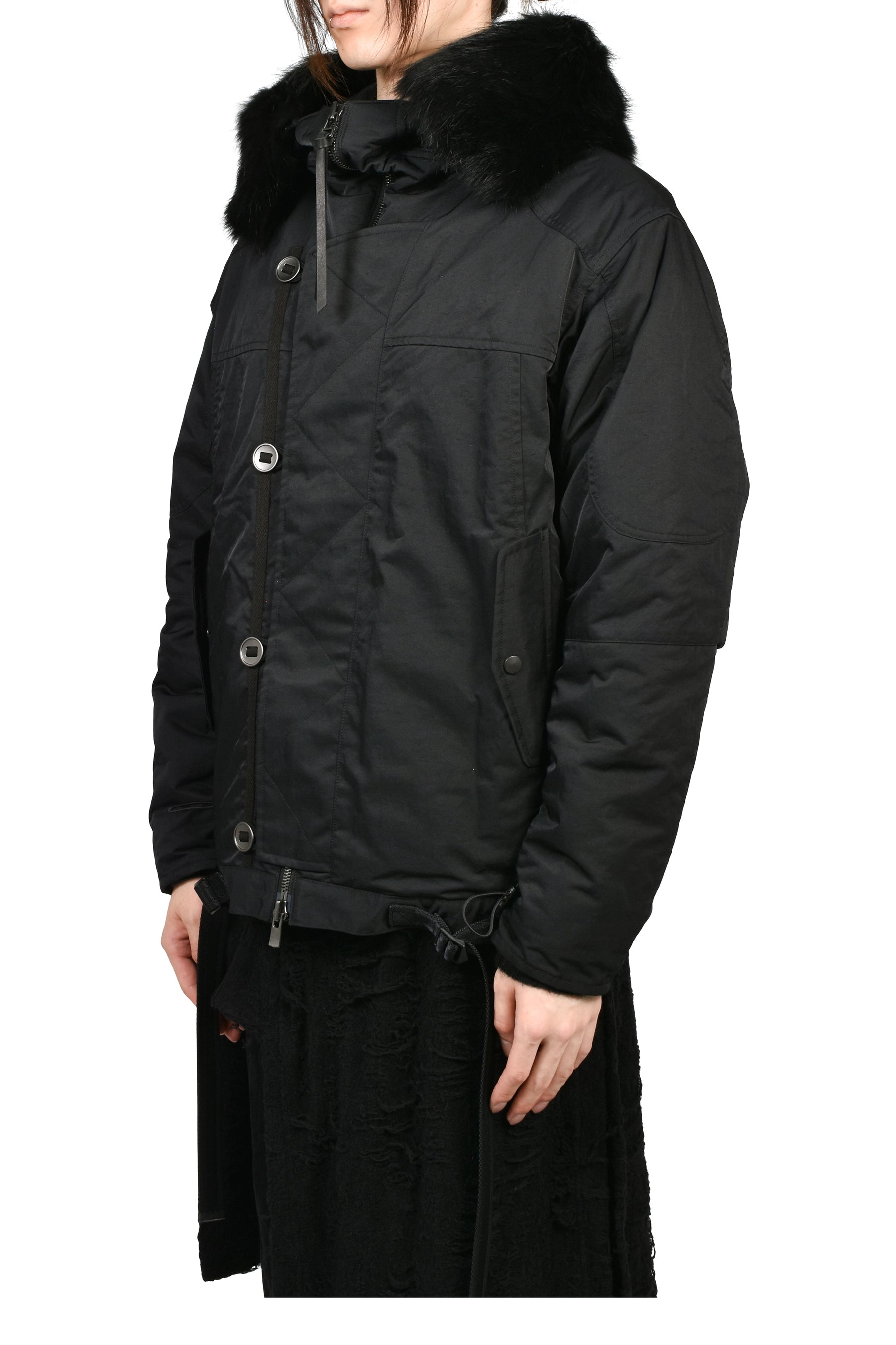 COYOTE FUR FLIGHT JACKET / BLK