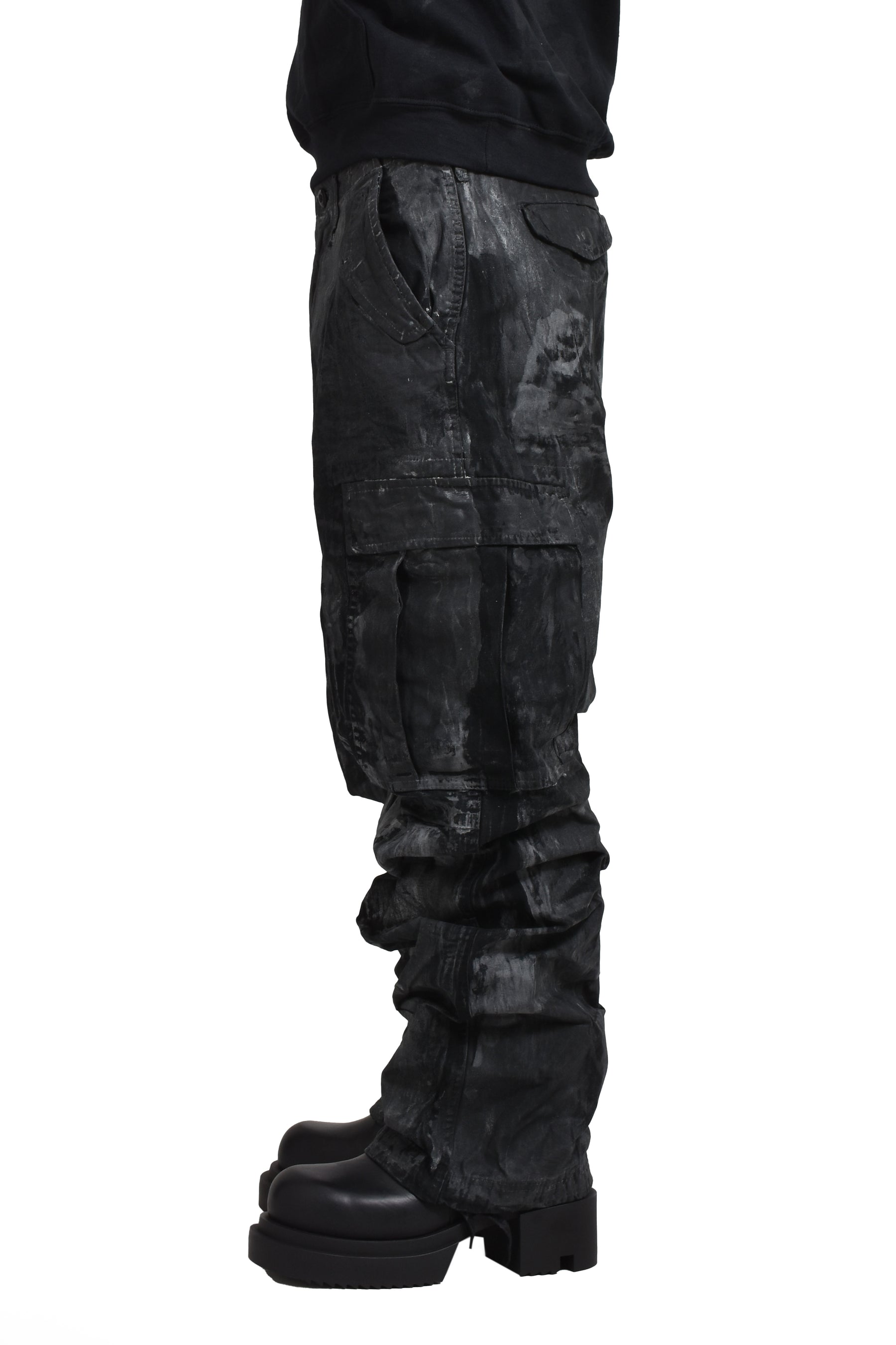 OILSKIN CARGO PANTS / BLK