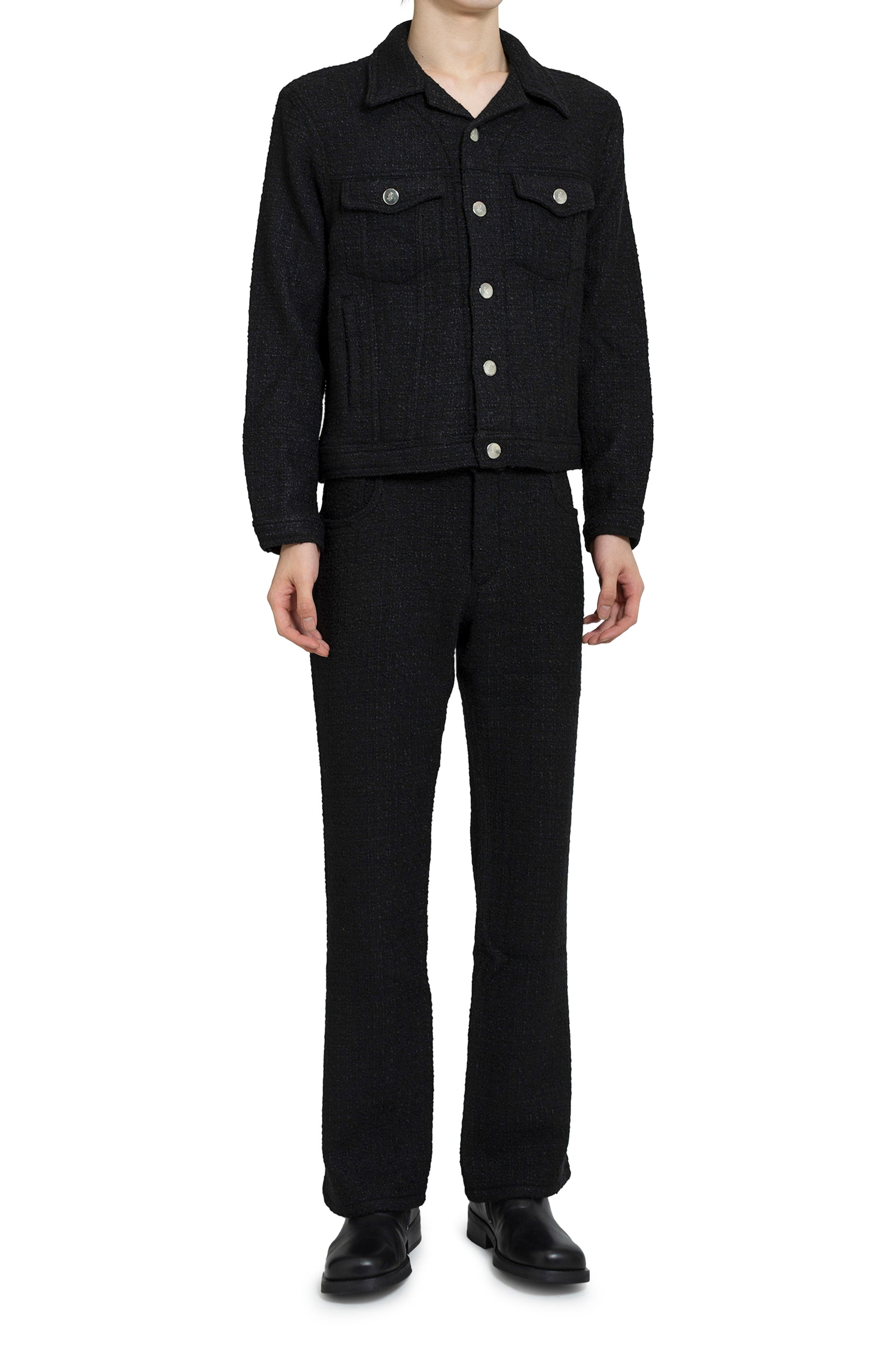 FIVE POCKET FLARE TROUSERS / BLK