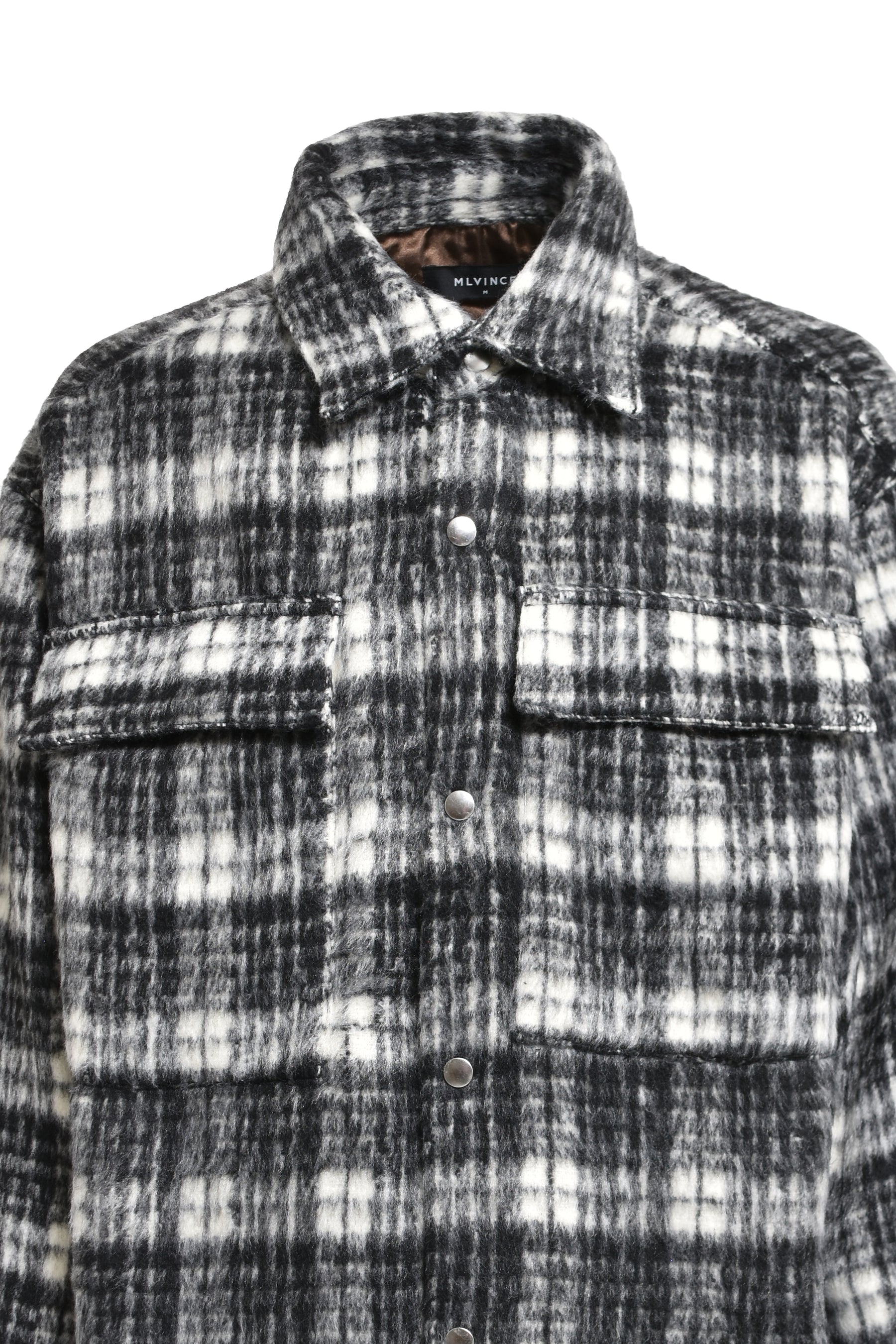 MLVINCE FW23 OVERSIZED CHECK JACKET / BLK -NUBIAN