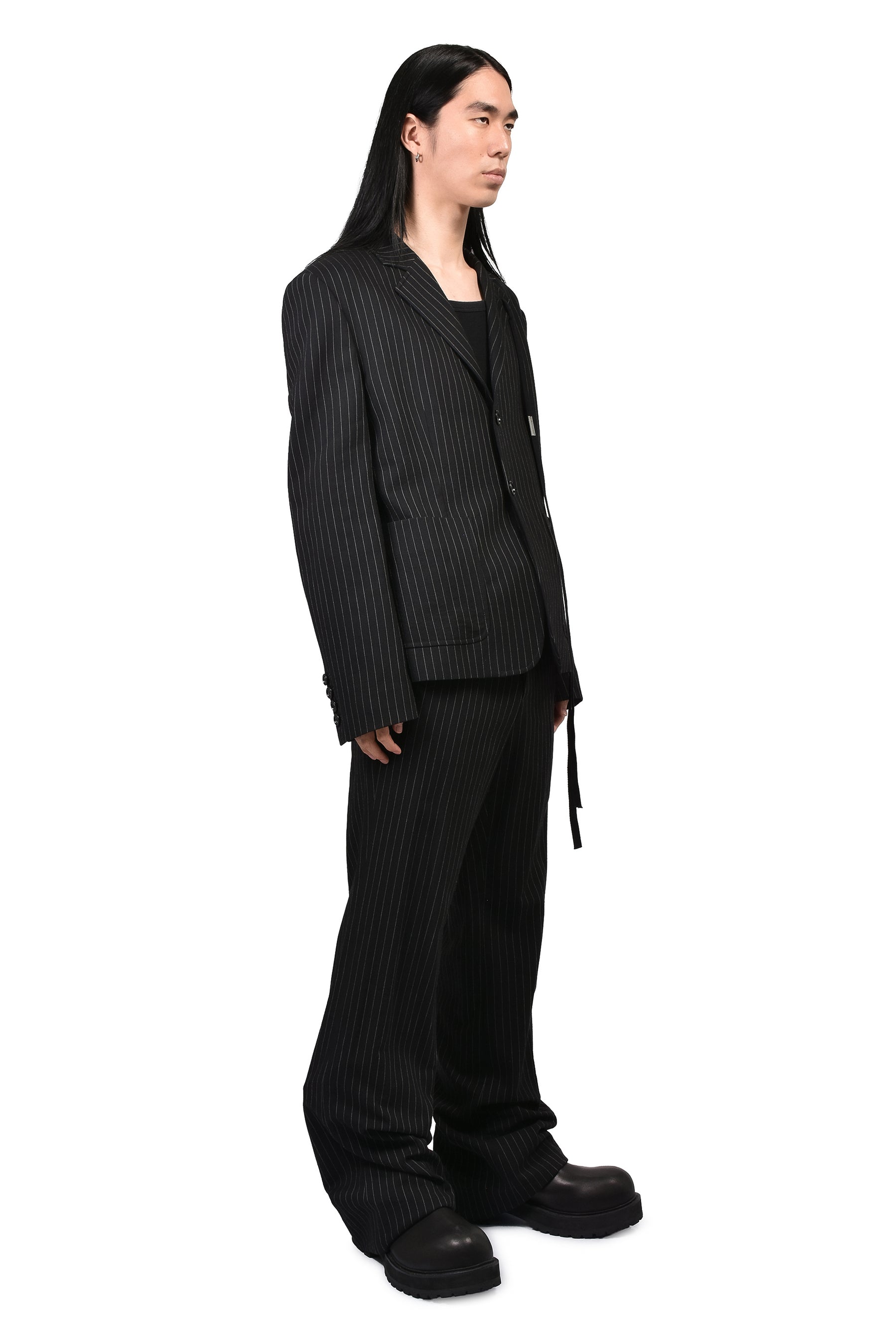RAMI SLIM FIT DECONSTRUCTED JACKET / BLK GRY