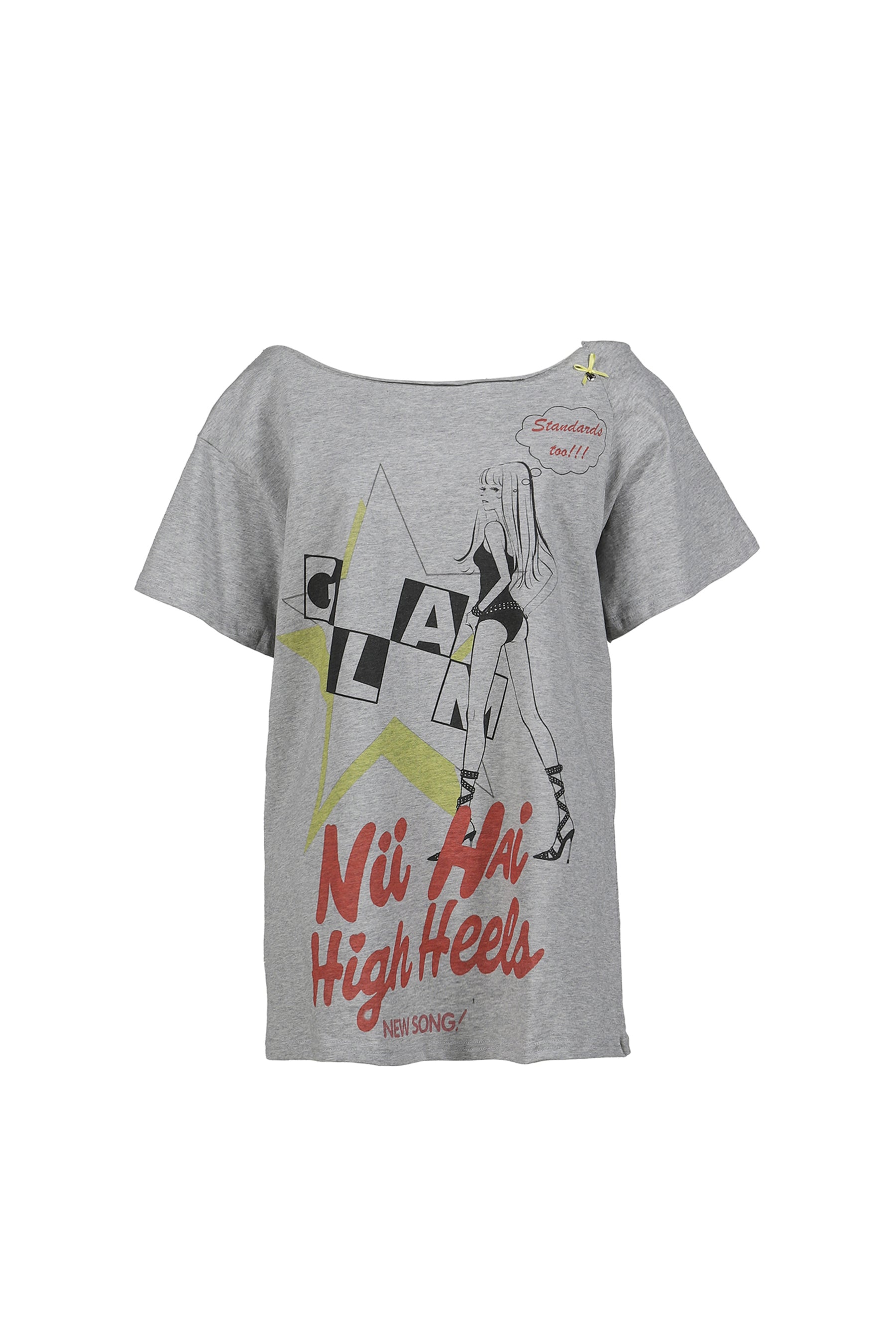 DUBS TEE IN GREY & NEON YELLOW / GRY