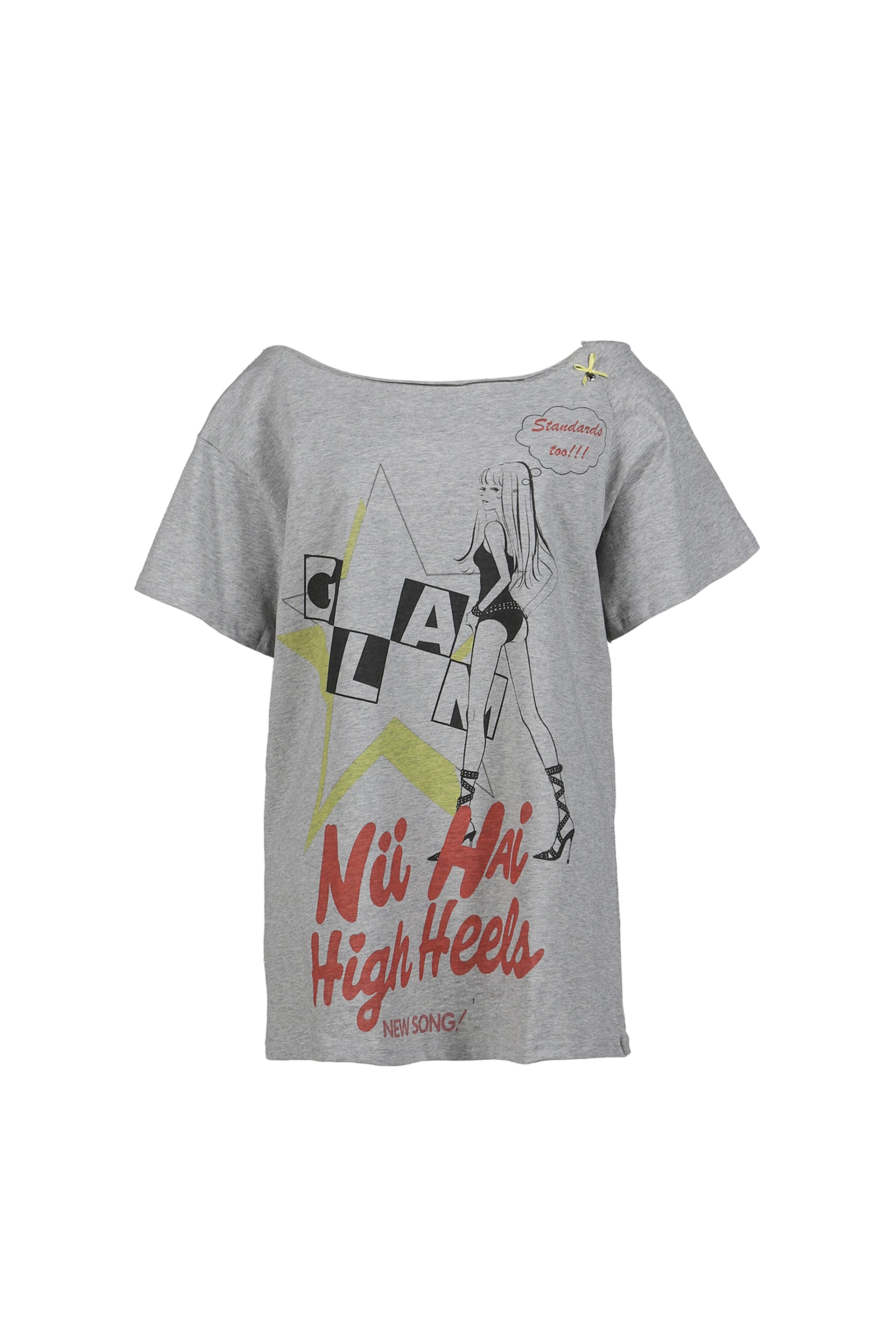 DUBS TEE IN GREY & NEON YELLOW / GRY