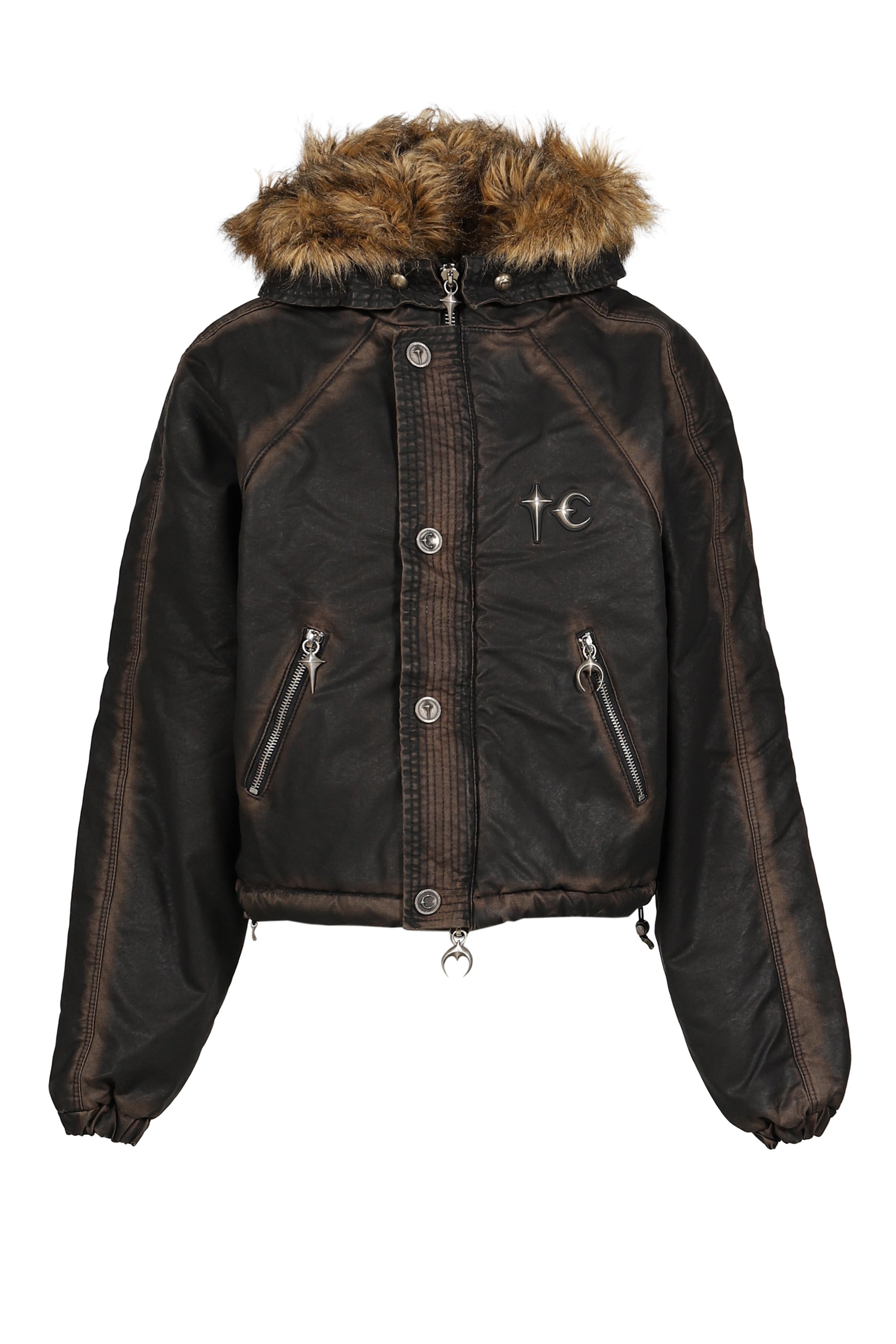 Thug Club サグクラブ FW26 THREE RIDING SKULL FUR HOODED JACKET