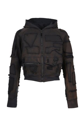 HYBRID HOODIE SCRAP / BLACK 