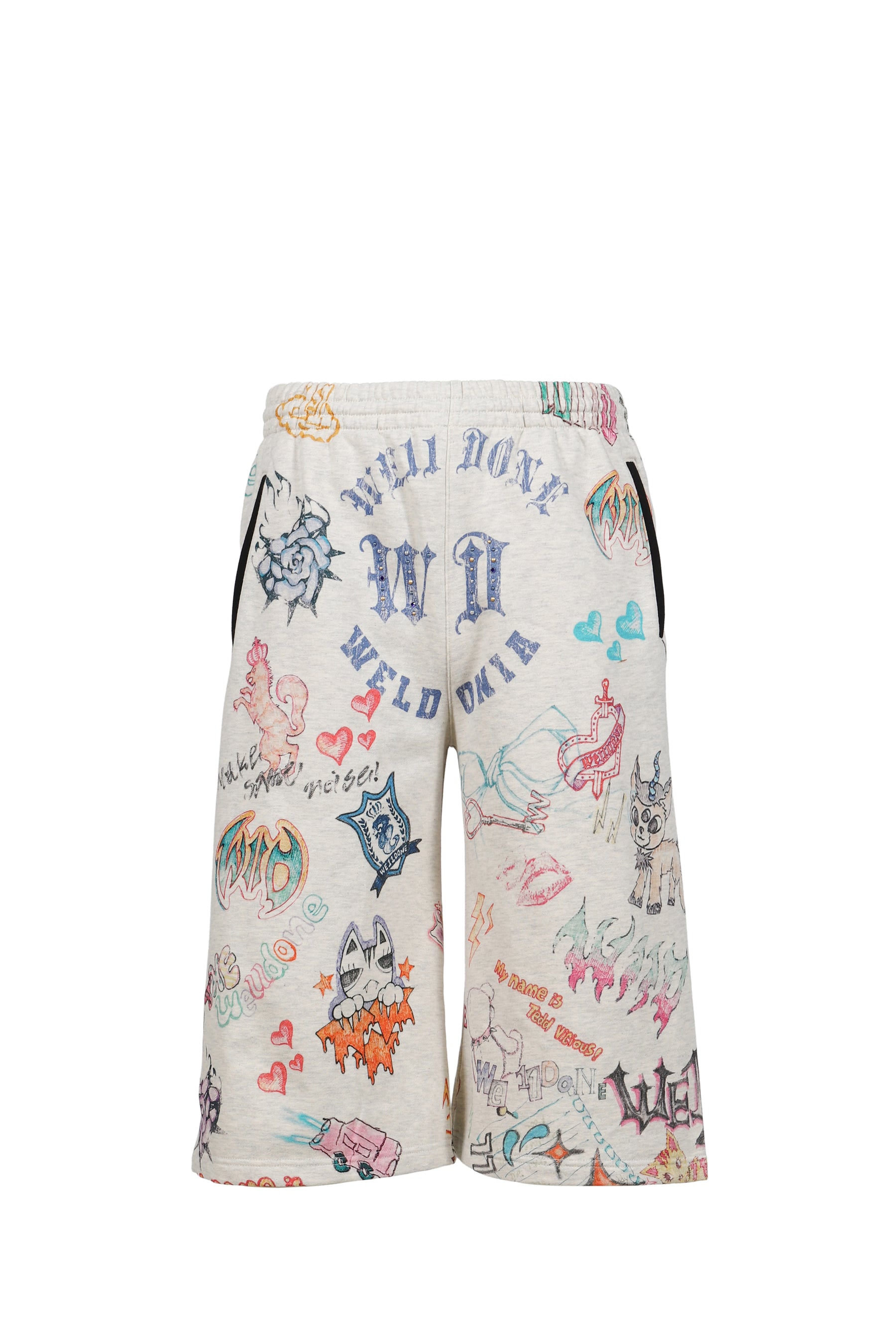 DOODLE PRINTED SHORTS / M/GREY