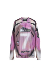 PRINTED LONG SLEEVE SPORTS TOP / PINK