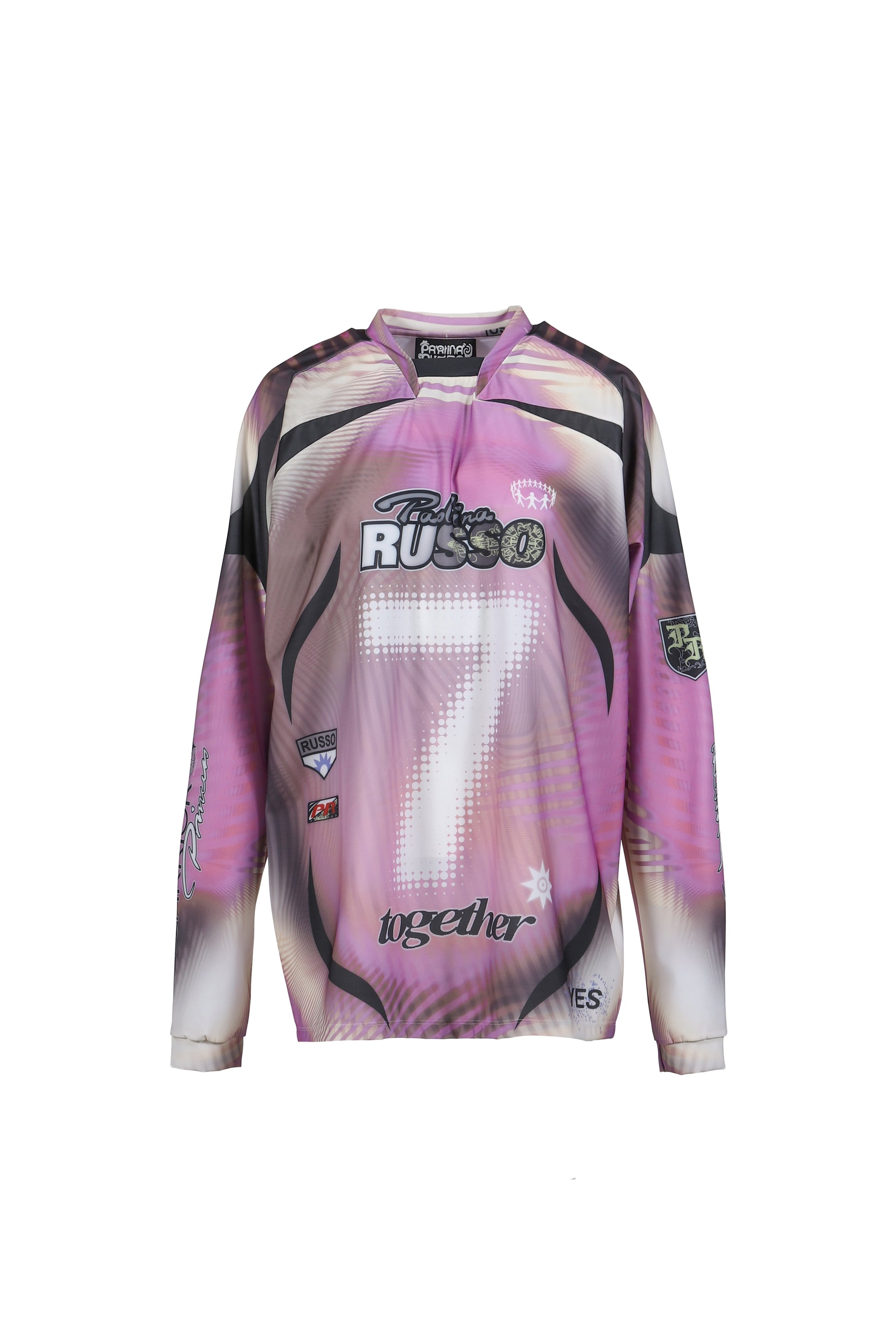 PRINTED LONG SLEEVE SPORTS TOP / PINK
