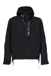 HOODED JACKET WITH PANIC-ZIP / BLK
