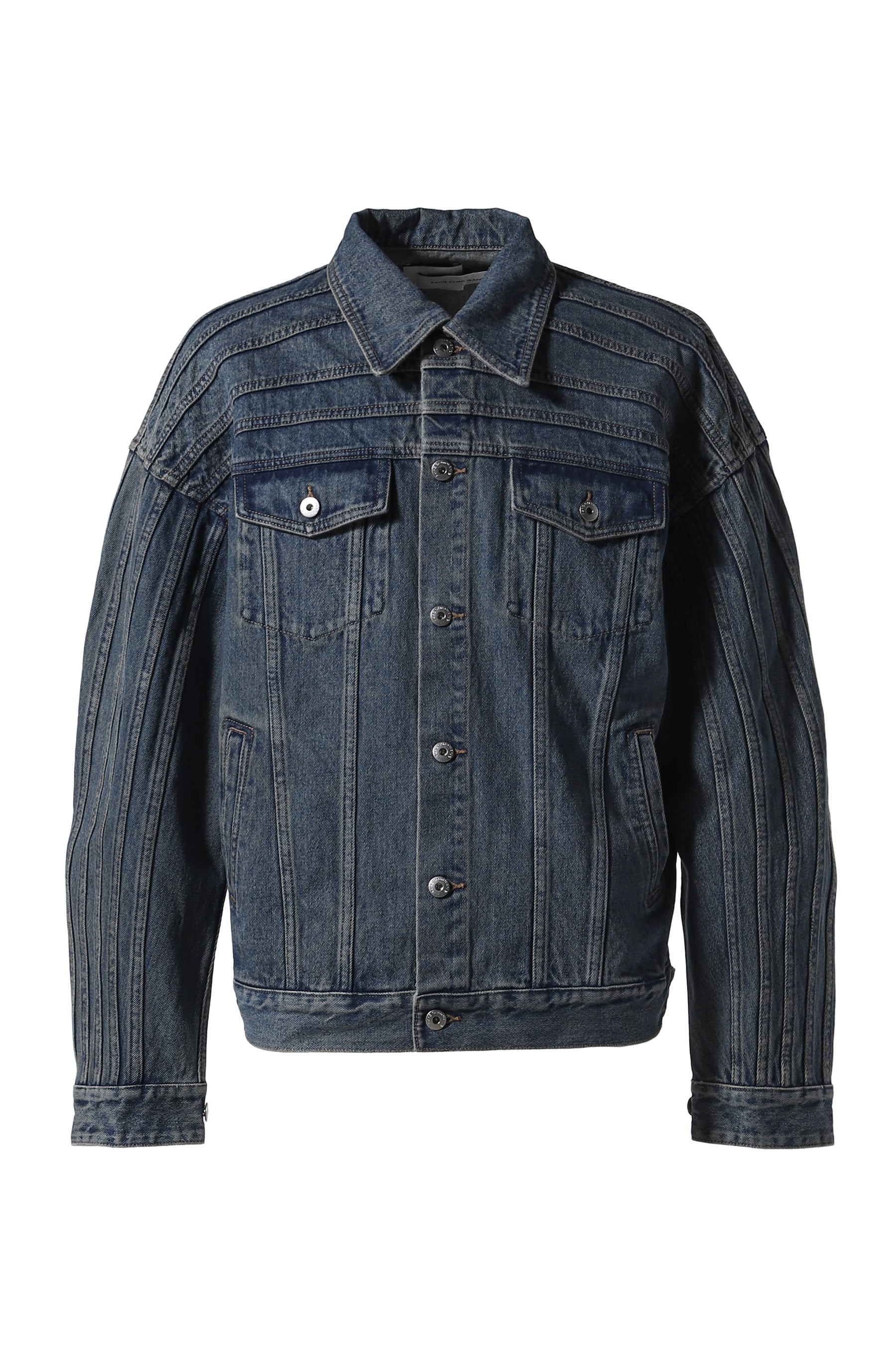 DENIM DECONSTRUCTION OVERSIZED JACKET / BLU