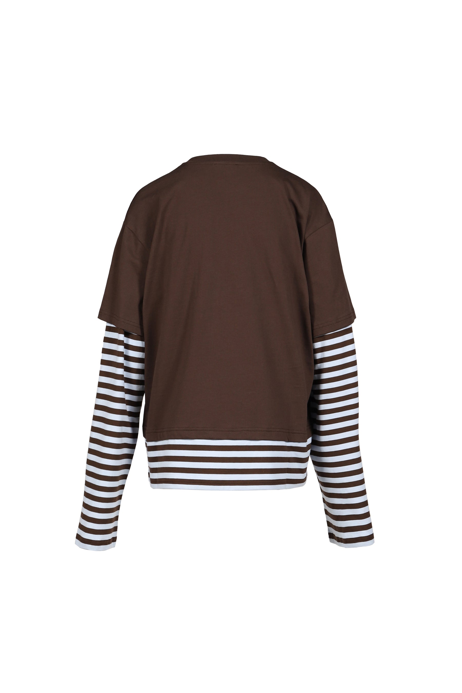 LONG SLEEVE 2-IN-1 TEE WITH KNIT PATCH / BRY