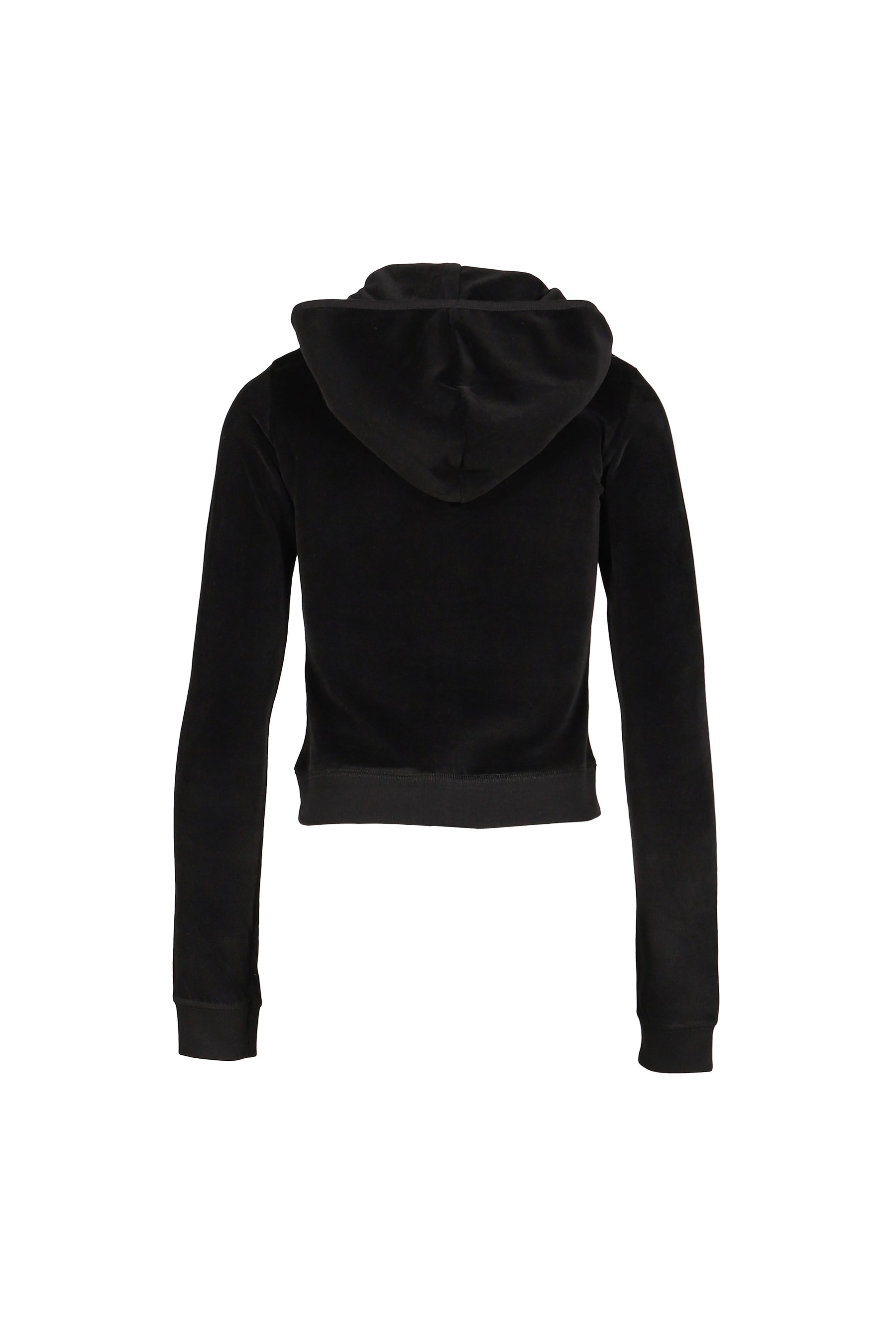 CROSS CHARM VELVET HOODIE ZIP-UP / BLK