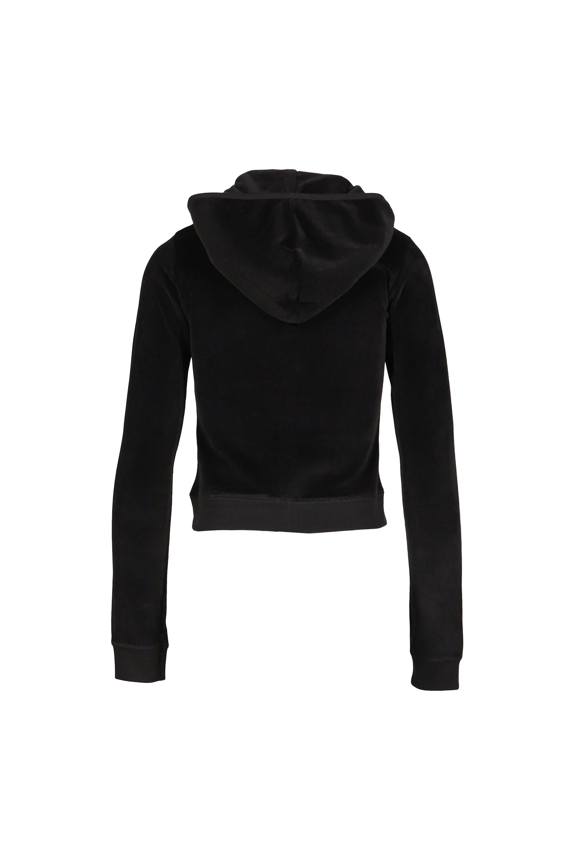 CROSS CHARM VELVET HOODIE ZIP-UP / BLK