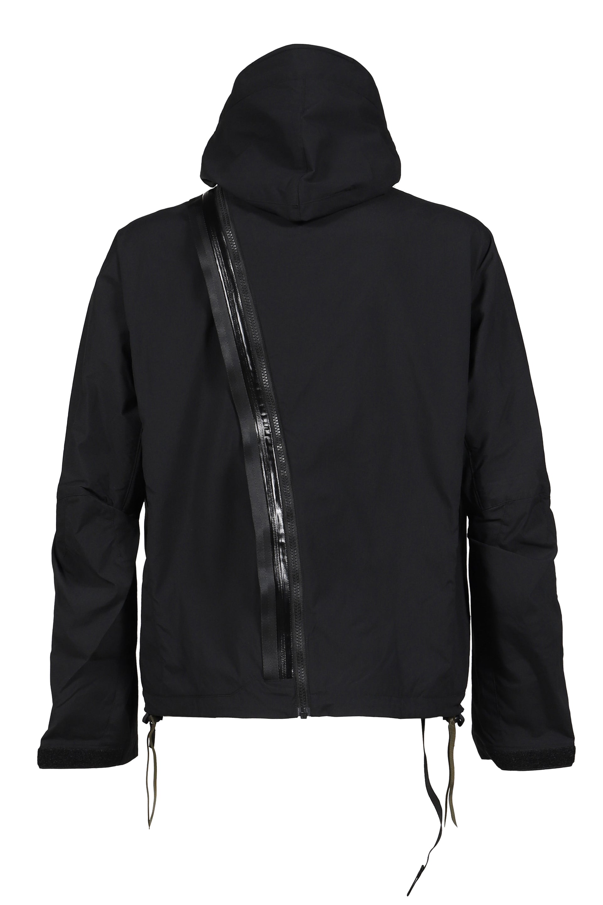 HOODED JACKET WITH PANIC-ZIP / BLK