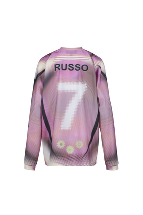 PRINTED LONG SLEEVE SPORTS TOP / PINK