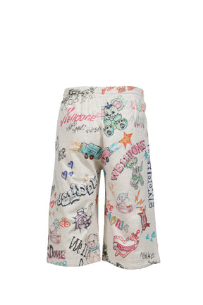 DOODLE PRINTED SHORTS / M/GREY