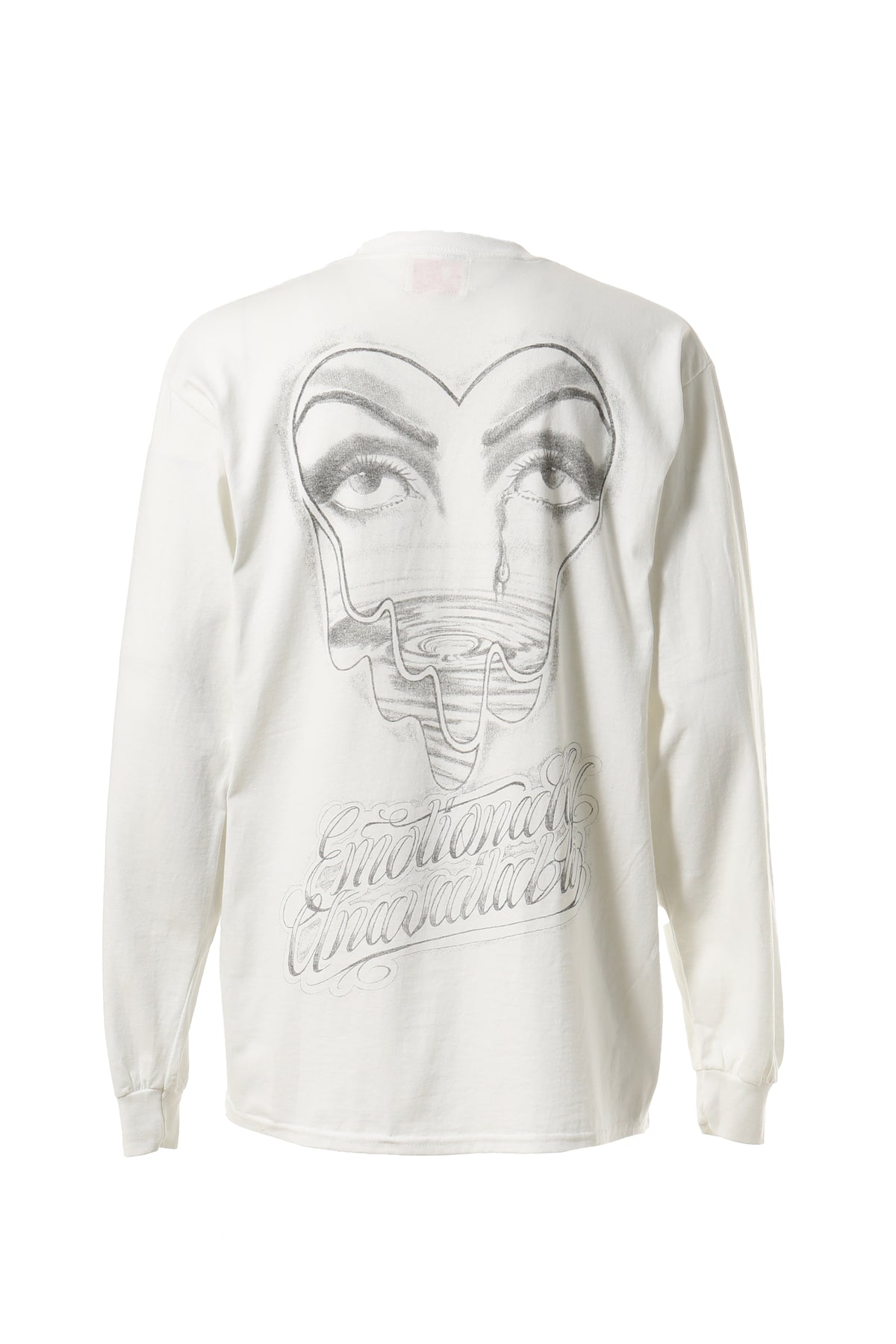 EMOTIONALLY UNAVAILABLE PENCIL DRAWING LS TEE / WHT