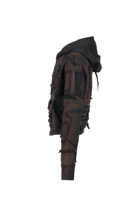 HYBRID HOODIE SCRAP / BLACK 