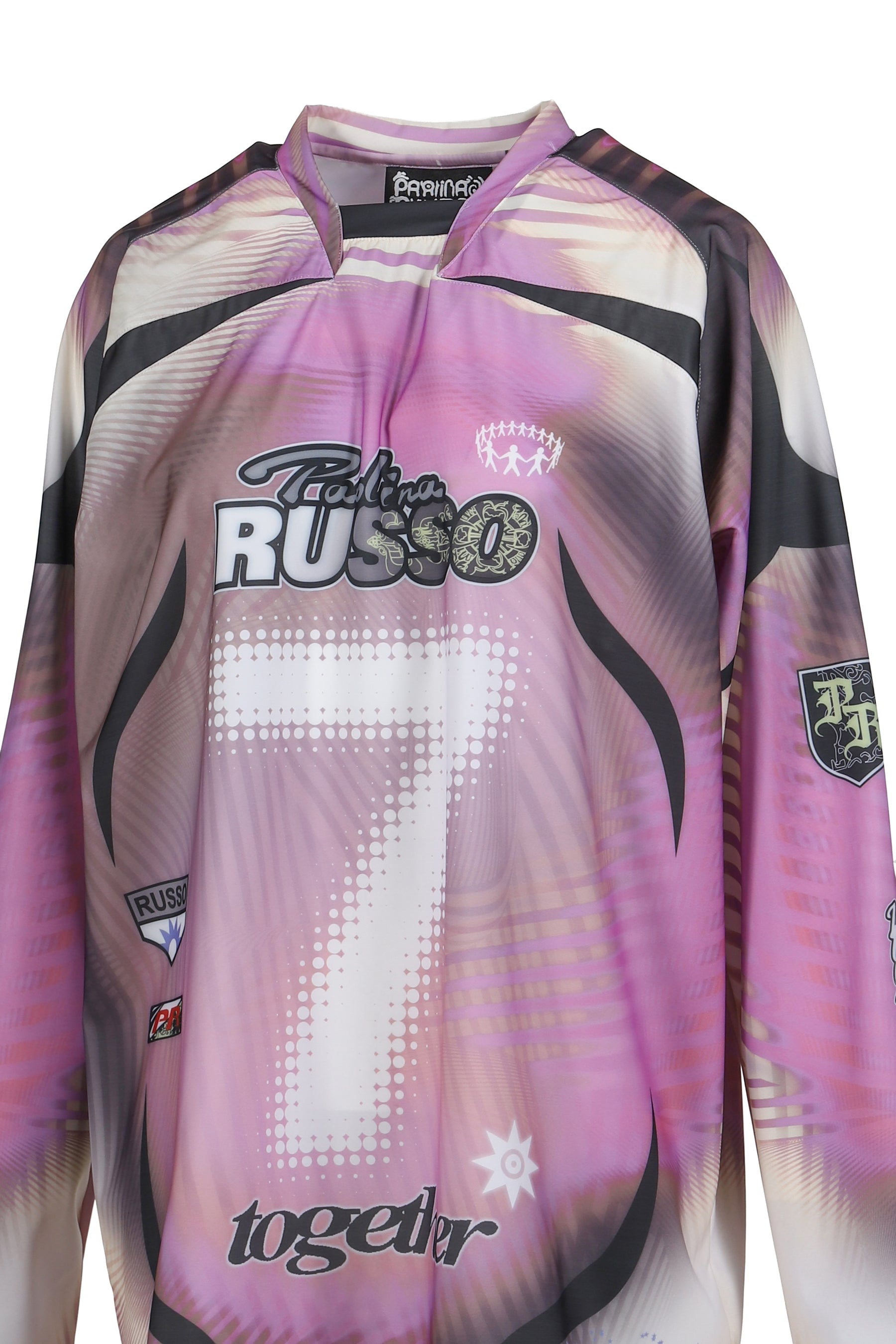 PRINTED LONG SLEEVE SPORTS TOP / PINK