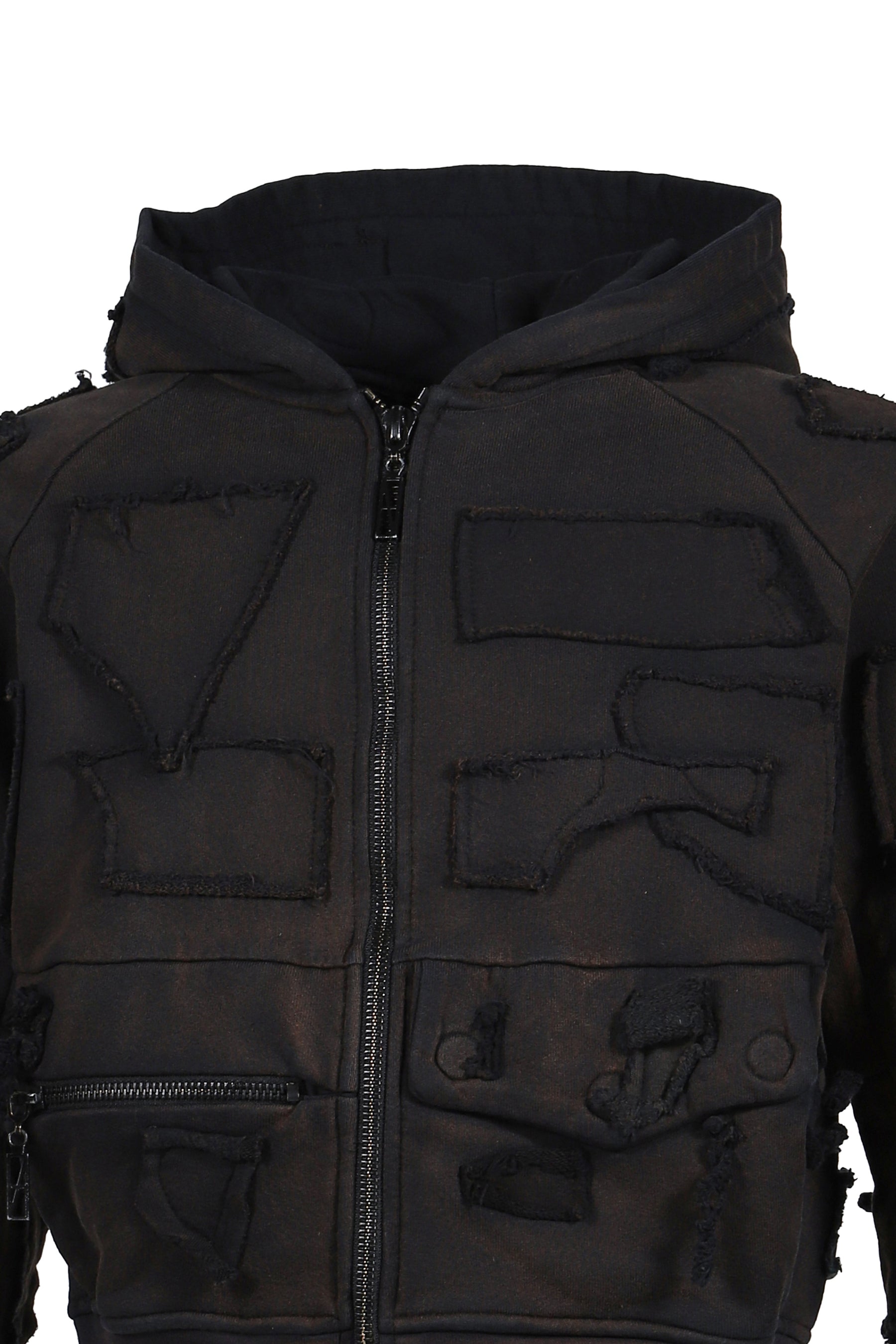 HYBRID HOODIE SCRAP / BLACK 