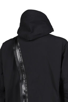 HOODED JACKET WITH PANIC-ZIP / BLK