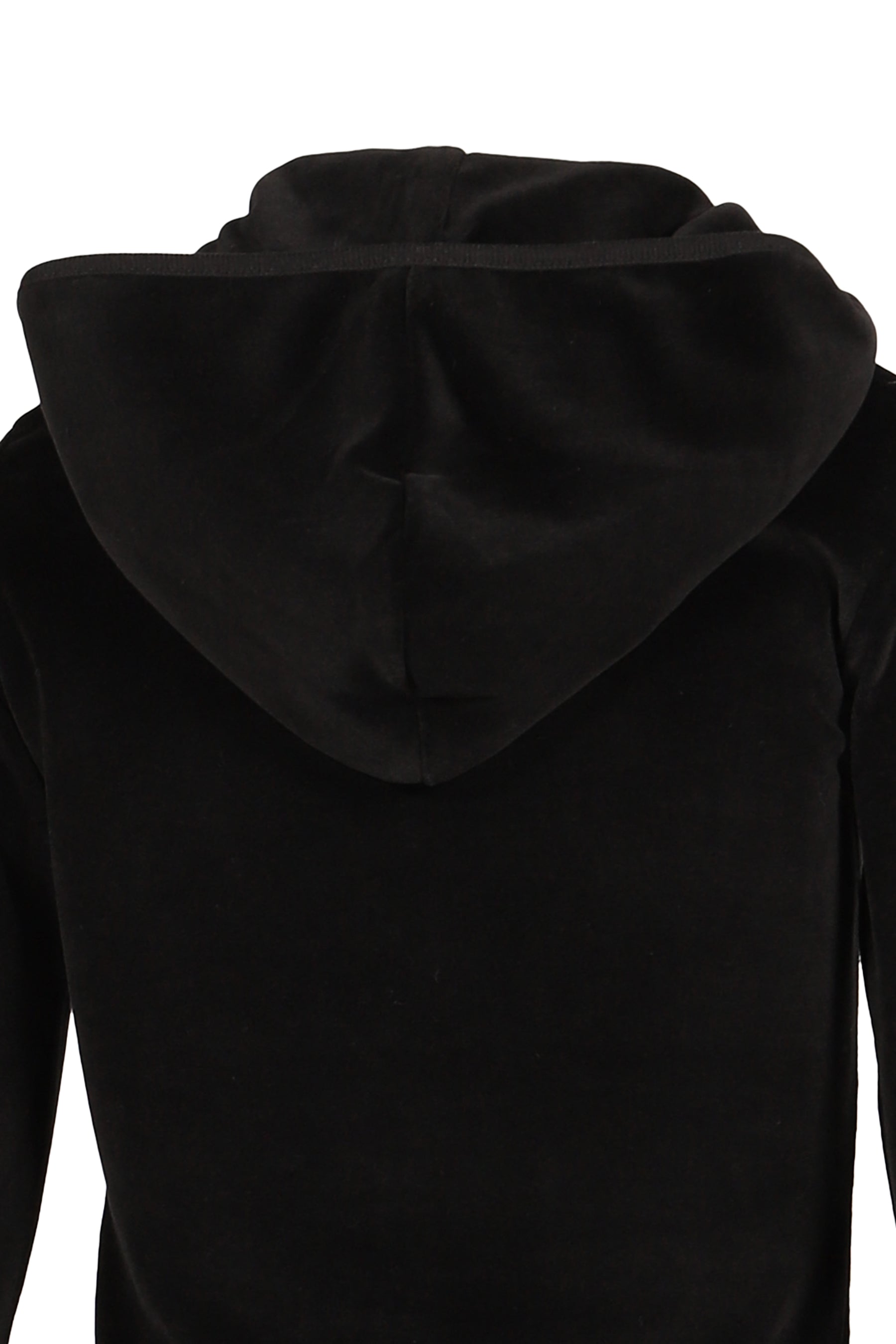 CROSS CHARM VELVET HOODIE ZIP-UP / BLK