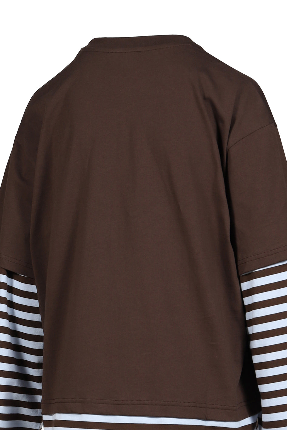 LONG SLEEVE 2-IN-1 TEE WITH KNIT PATCH / BRY