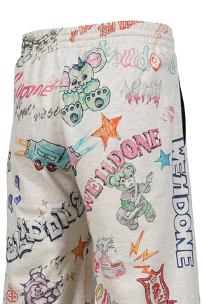 DOODLE PRINTED SHORTS / M/GREY