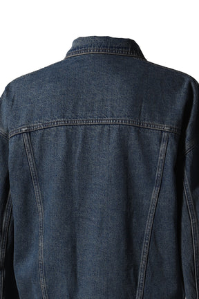 DENIM DECONSTRUCTION OVERSIZED JACKET / BLU