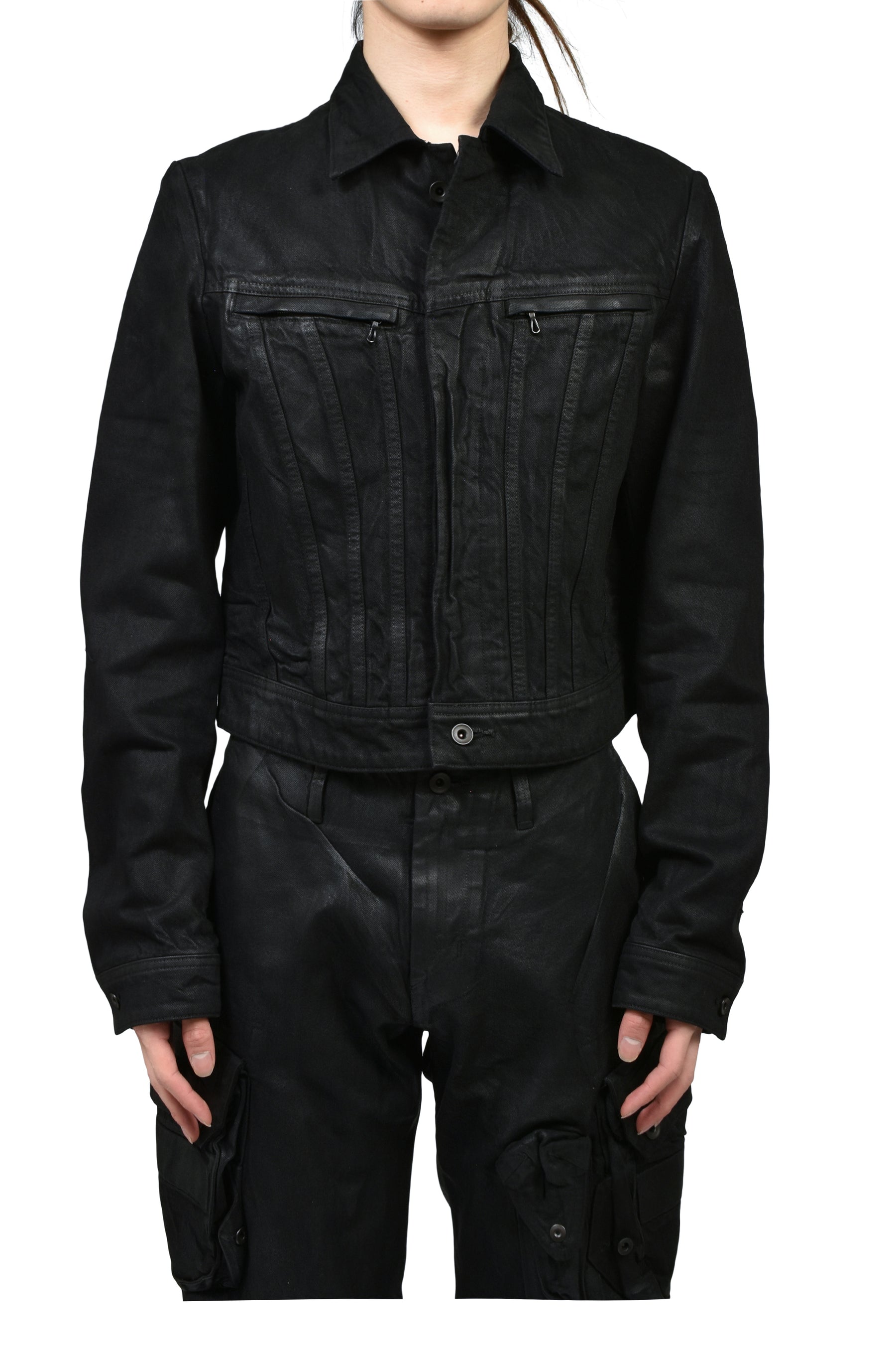 JULIUS SS26 12oz DENIM BLOUSON / BLK - NUBIAN