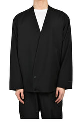 RELAXED LAPELLESS JACKET / BLK