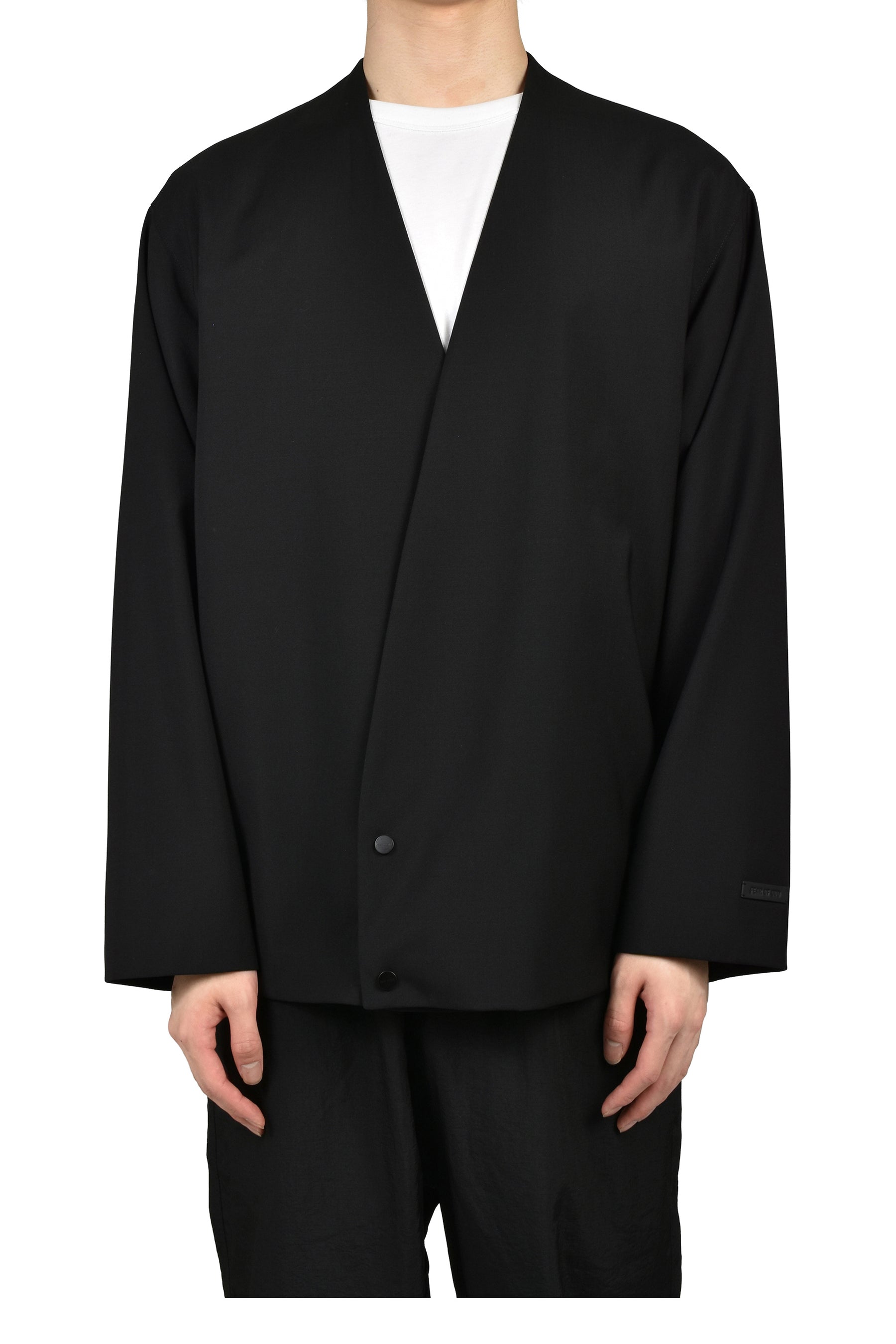 RELAXED LAPELLESS JACKET / BLK