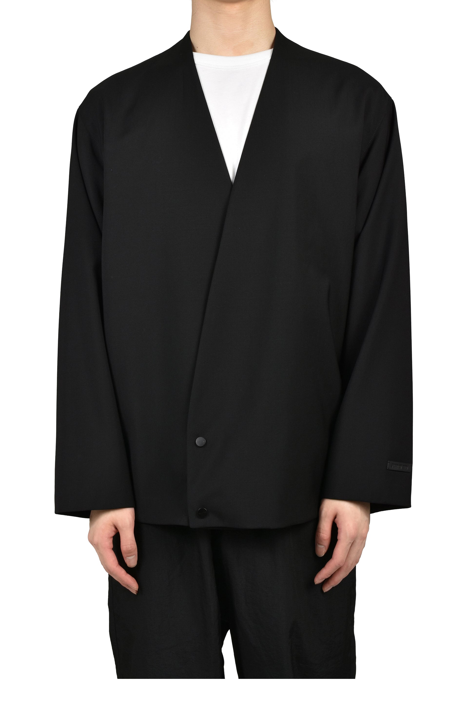 RELAXED LAPELLESS JACKET / BLK