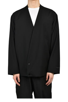 RELAXED LAPELLESS JACKET / BLK