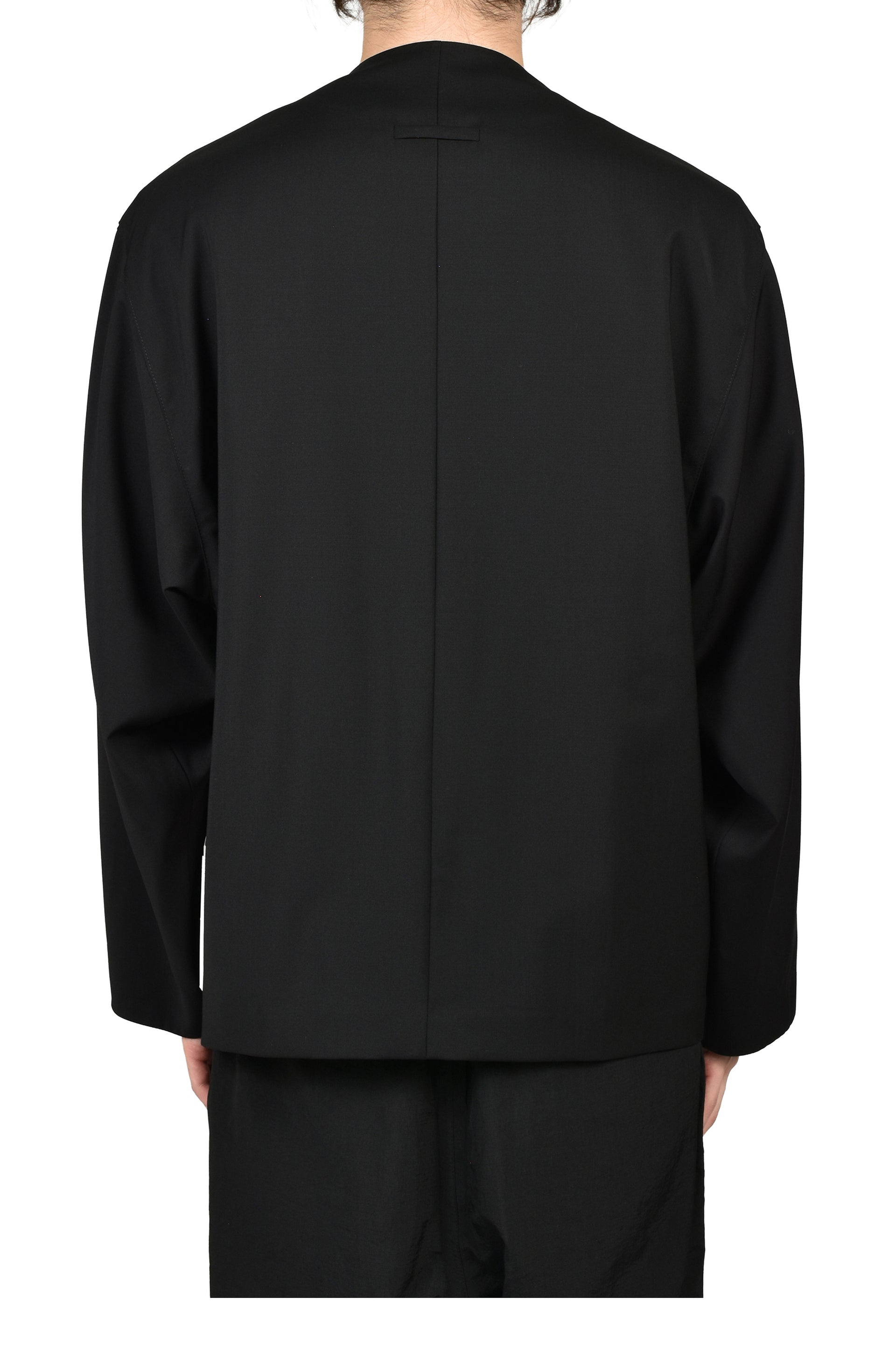 RELAXED LAPELLESS JACKET / BLK
