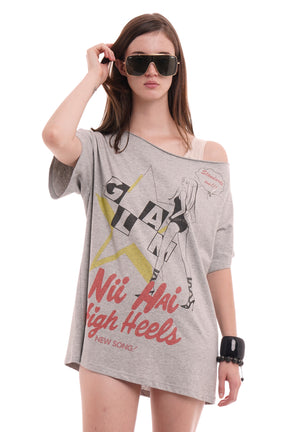 DUBS TEE IN GREY & NEON YELLOW / GRY