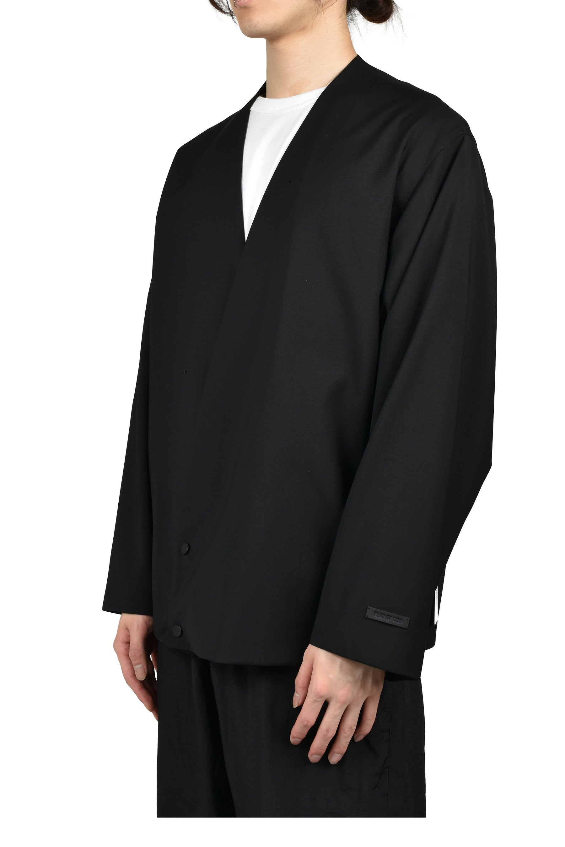 RELAXED LAPELLESS JACKET / BLK