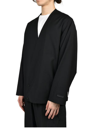 RELAXED LAPELLESS JACKET / BLK