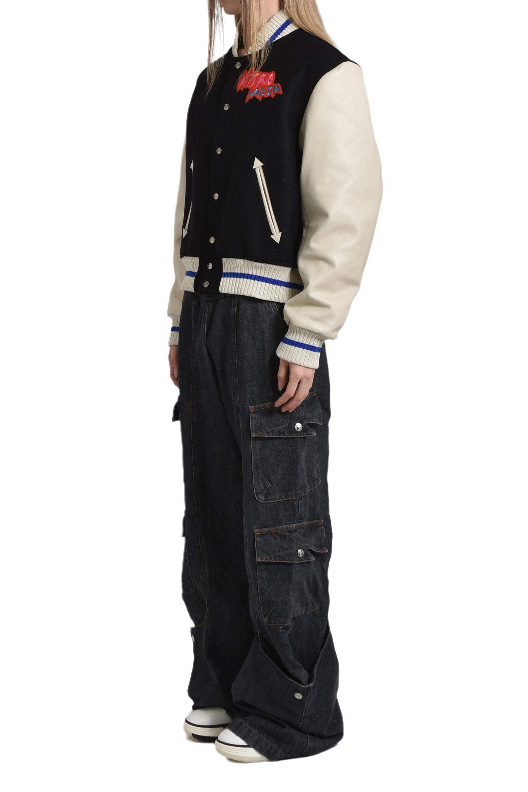 NITRO MEGA SHRUNKEN VARSITY JACKET / BLK