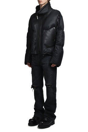 "REACTIVE"DOWN HIGH NECK BOMBERS / NOIR