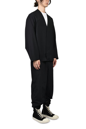 RELAXED LAPELLESS JACKET / BLK