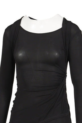 STRETCH LAYERED LONG SLEEVE / BLK