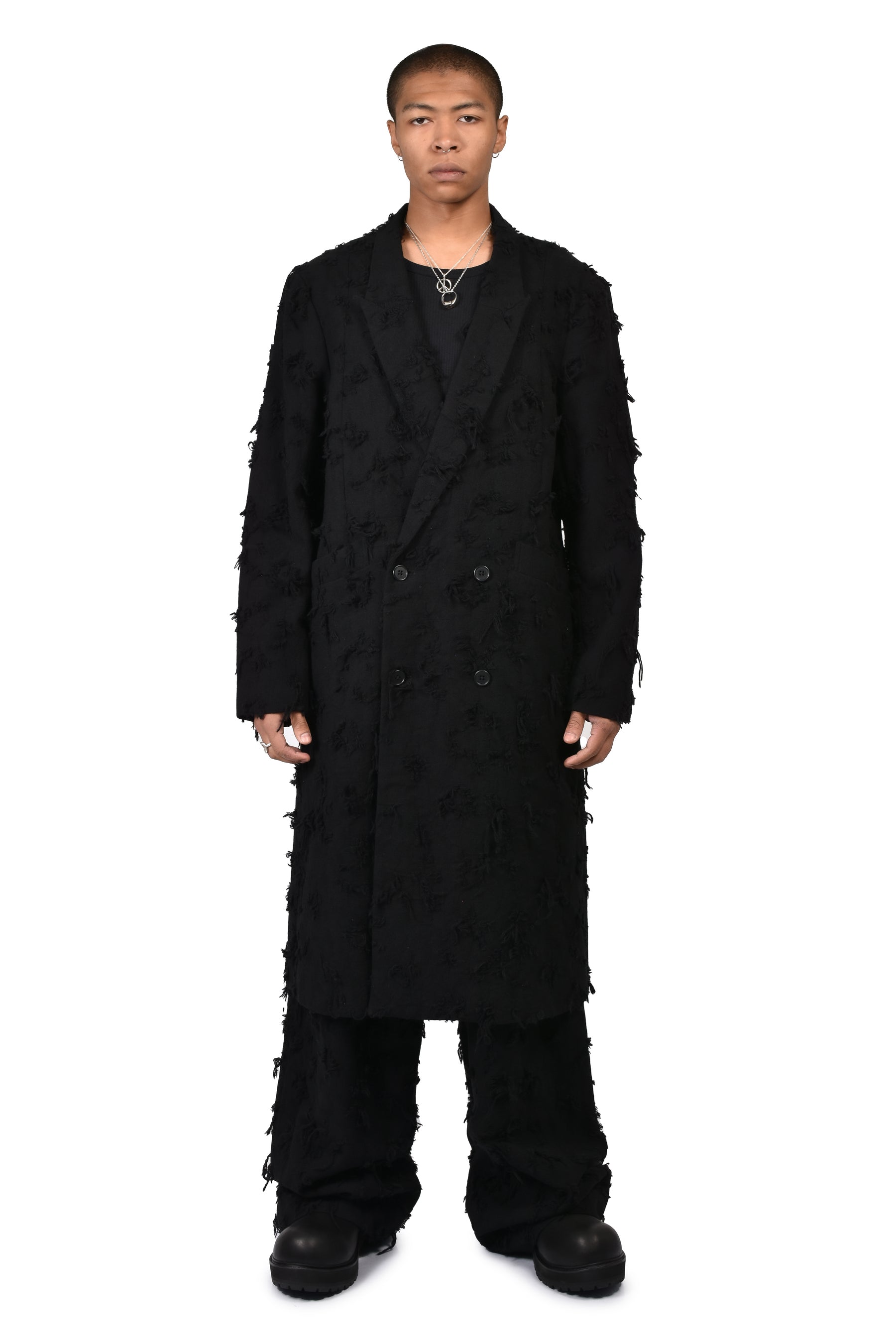 BORO JACQUARD OFFICER COAT / BLK
