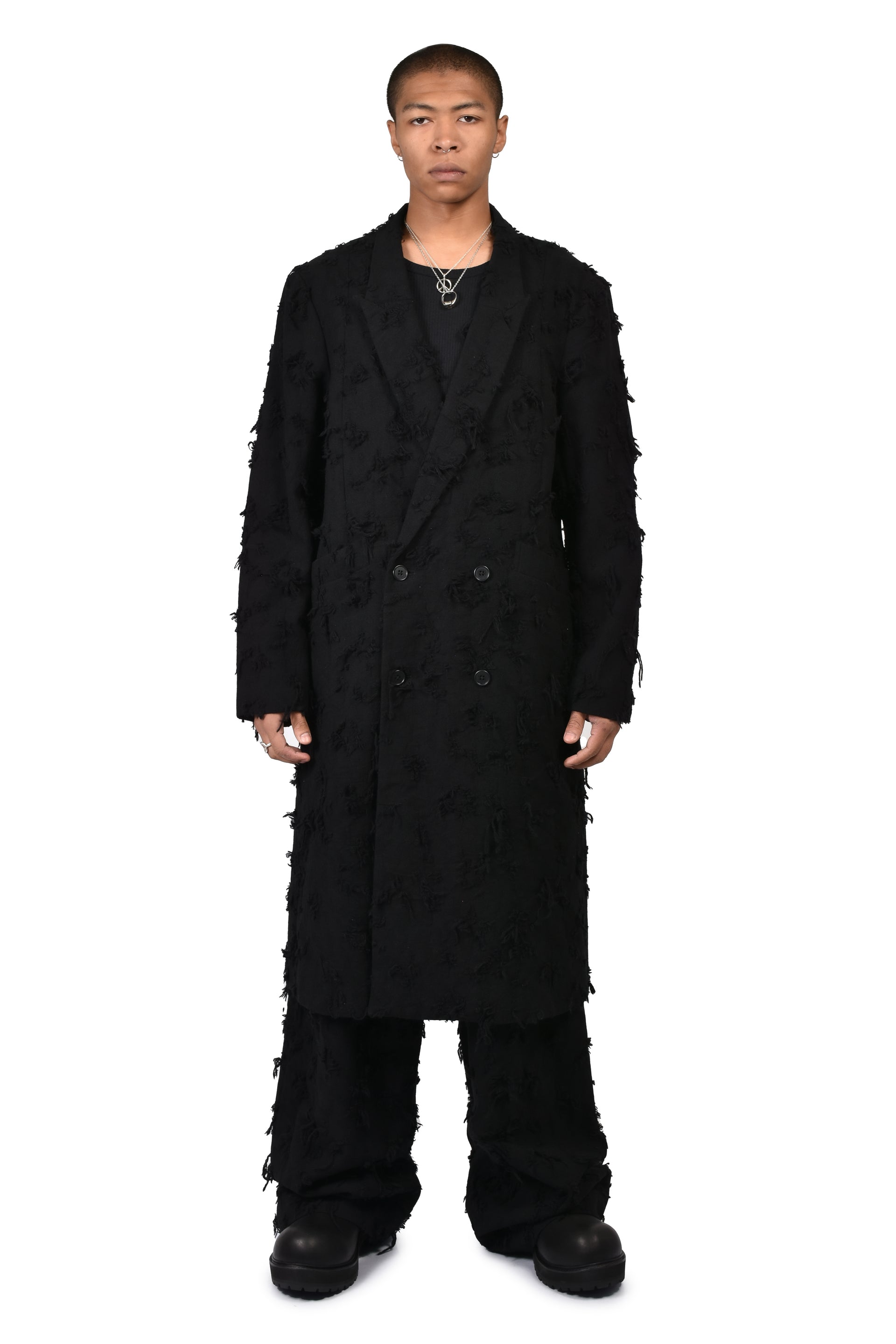 BORO JACQUARD OFFICER COAT / BLK