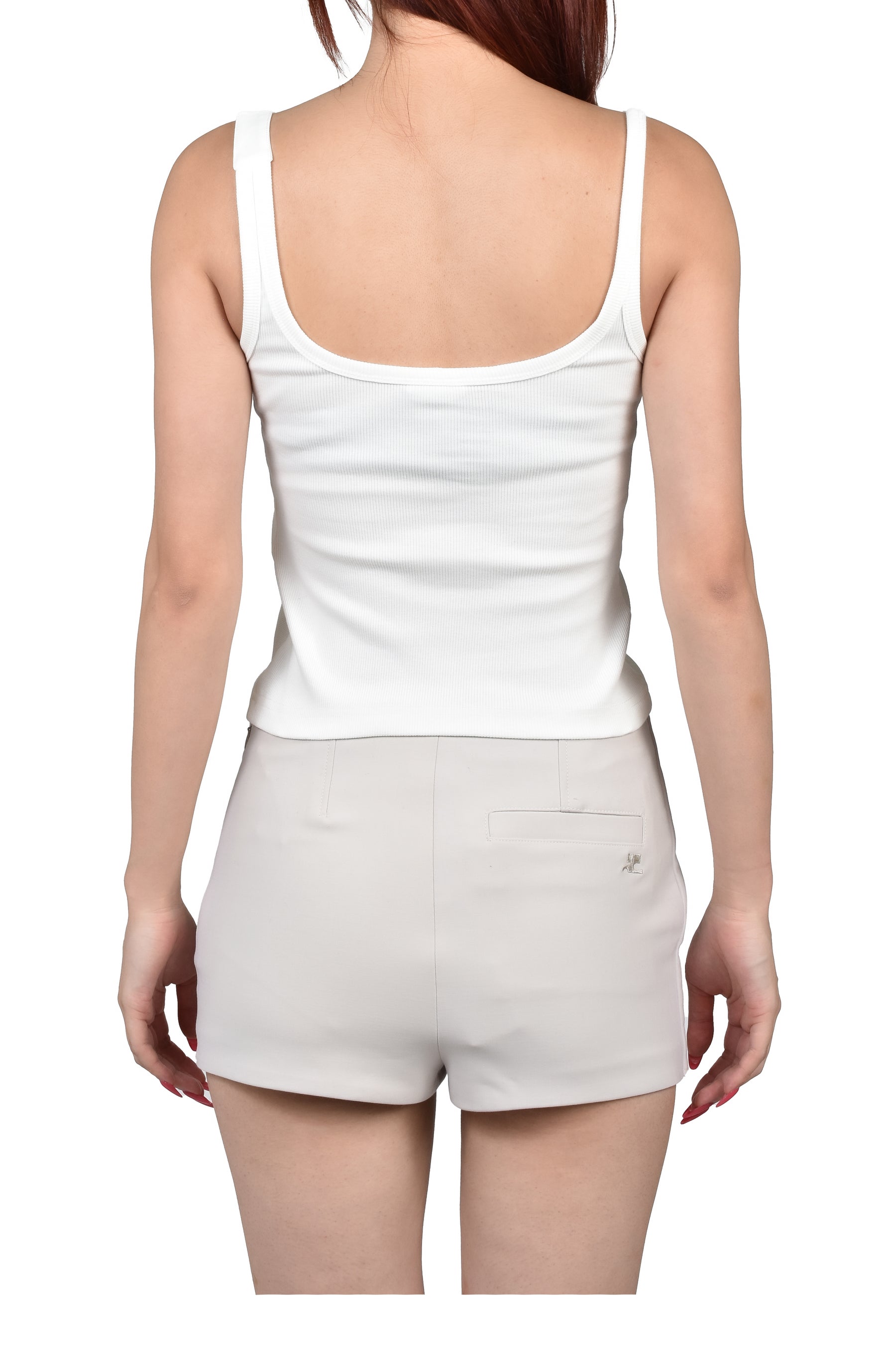 BUCKLE 90'S RIB TANK TOP / WHT