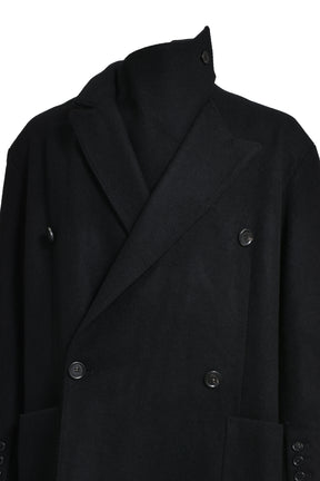 BAT COLLAR OVER COAT / BLK