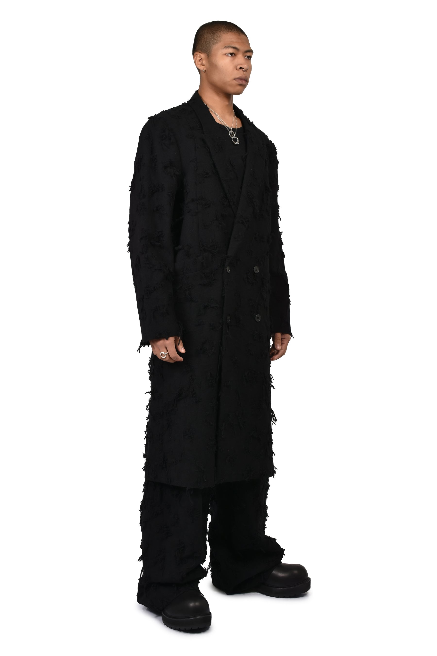 BORO JACQUARD OFFICER COAT / BLK