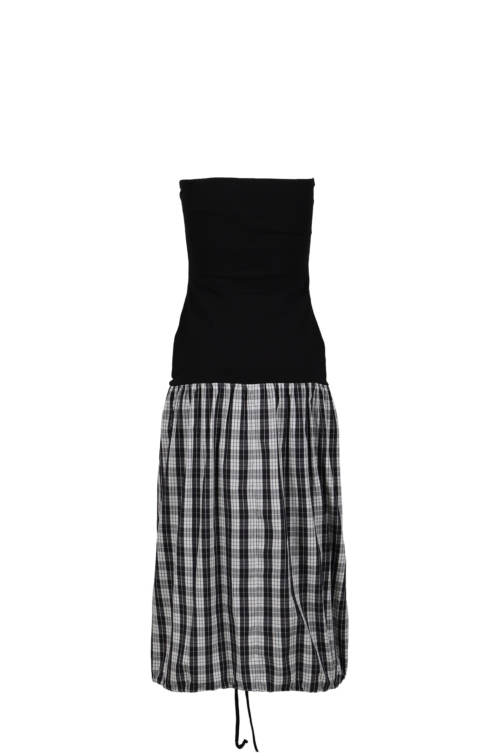 LUCKY GIRL TUBE DRESS BLACK/CHECKERED / WHT