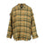 SHREDDED SEAM DROP NECK SHIRT / KHA/GRN PLAID